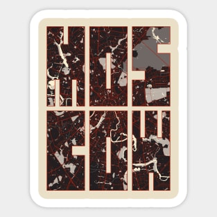 Moscow, Russia City Map Typography - Vector Sticker